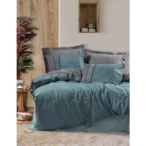 Cotton Box Folk Ark Çift Kişilik Nevresim Takımı Erna Petrol ürün görseli 1