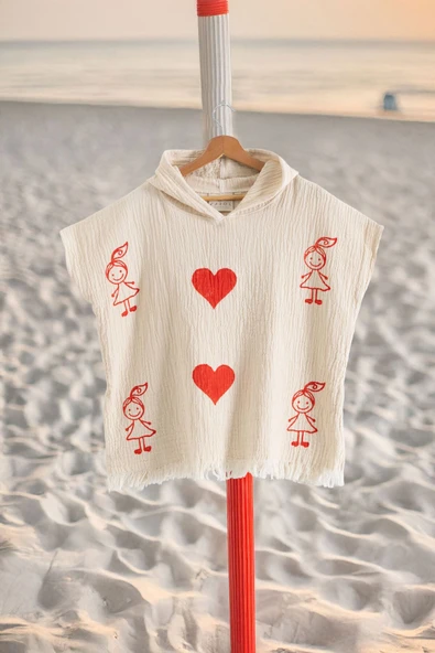 Varol Organik %100 Pamuk Müslin Çocuk Panço - Lovely ürün görseli 1