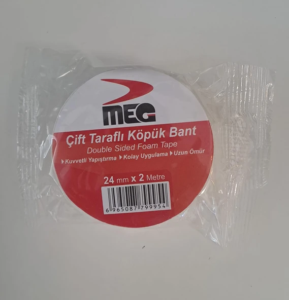 MEG ÇİFT TARAFLI KÖPÜK BANT 24mm X 2 m ürün görseli 1