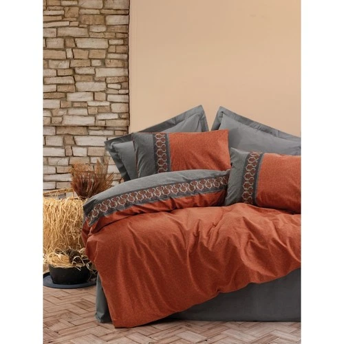 Cotton Box Folk Ark Çift Kişilik Nevresim Takımı Tamaya Kiremit ürün görseli 1