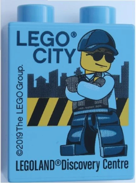 Legoland Discovery Centre 2019 Policeman Pattern Duplo Brick 1x2x2 ürün görseli 1