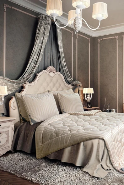 Varol Majesti Yorgan King Size Bej - Resim 4