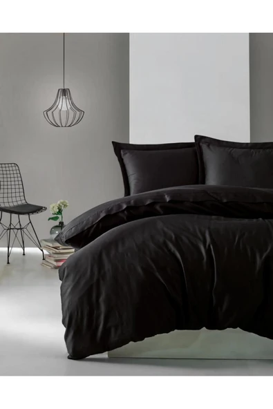 Cotton Box Elegant Saten Tek Kişilik Nevresim Takımı Siyah ürün görseli 1