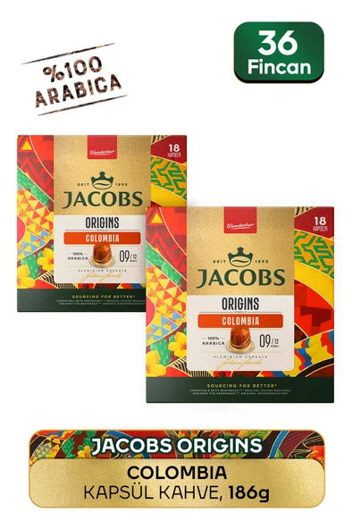 Jacobs Origins Colombia Nespresso Uyumlu Alüminyum Kapsül Kahve 36 Kapsül ürün görseli 1
