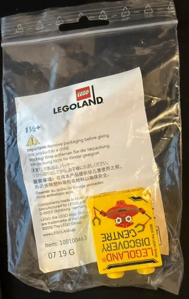 Legoland Discovery Centre 2019 Crab Pattern Duplo Brick 1x2x2 ürün görseli 1
