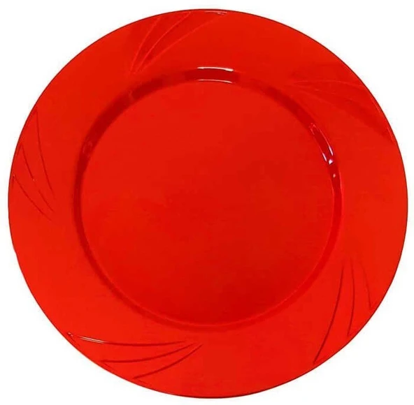 Kristal Tabak Kırmızı  23 Cm 6'Lı ürün görseli 1