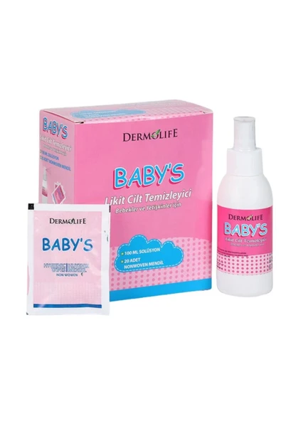 DERMOLİFE Babys Göbek Bakım Seti - 100 ml Solüsyon + 20 Adet Nonwoven Mendil ürün görseli 1