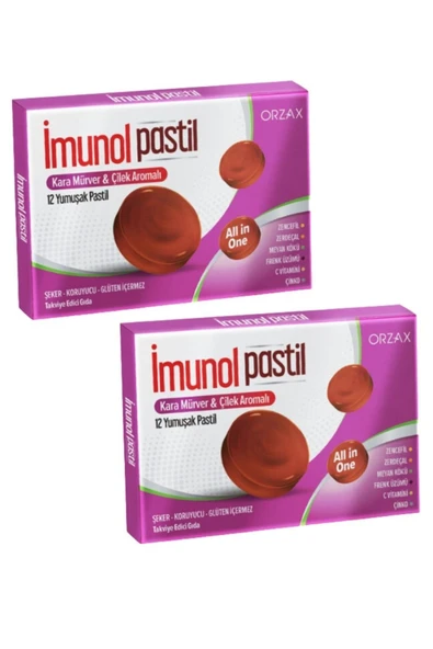 İMUNOL İmunol Karamürver & Çilek Aromalı 12 Pastil x 2 Adet ürün görseli 1