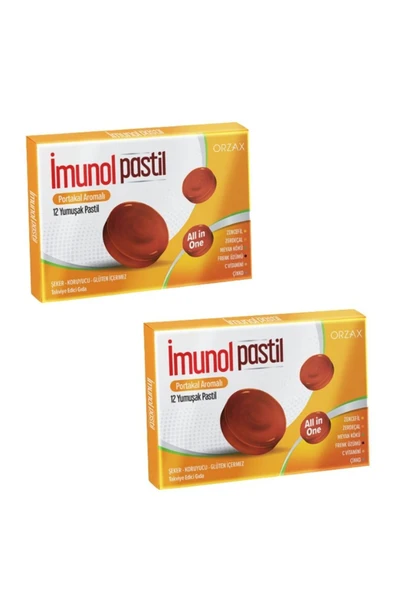 İMUNOL İmunol Portakal Aromalı 12 Pastil x 2 Adet ürün görseli 1