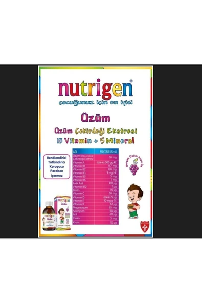 NUTRİGEN Şurup Üzüm 200 ML - Resim 3