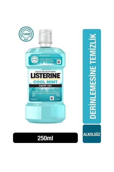 LİSTERİNE Cool Mint Hafif Tat Alkolsüz Ağiz Bakim Suyu 250 ml ürün görseli 1