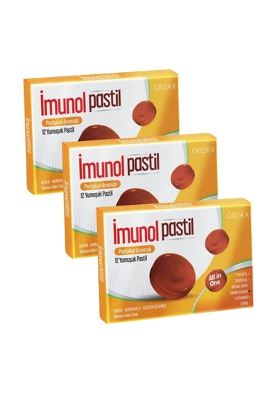 İMUNOL İmunol Portakal Aromalı 12 Pastil x 3 Adet ürün görseli 1