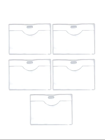 Pvc Yaka Kartlığı Yaka Kartı Kılıfı Kart Koruyucu 9,5x7 cm - 5 Adet ürün görseli 1