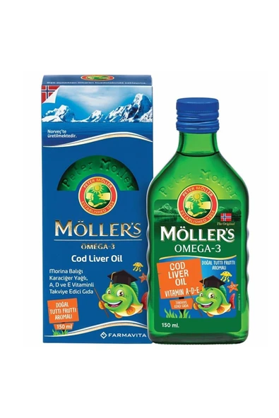 MÖLLER'S Möllers Omega 3 Tutti Frutti Aromalı Balık Yağı 150 ml ürün görseli 1