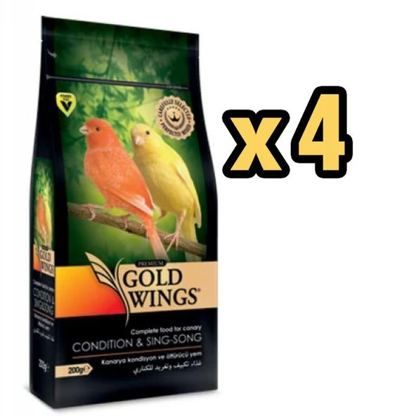 Gold Wings Premium Kanarya Kondisyon ve Öttürücü Yem 200 Gr x 4 Adet ürün görseli 1