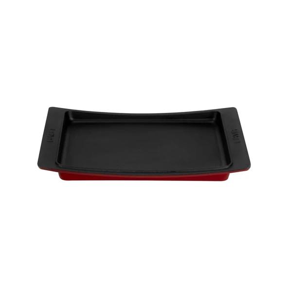 Lava Döküm Dikdörtgen Servis Tabağı. Ölçü 36x24cm.-Bordo ürün görseli 1