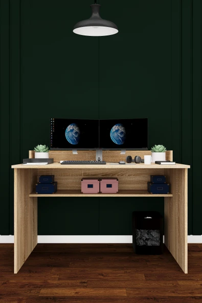 Modern Çalışma Masası %100 MDF Bilgisayar Ders Ofis Masası ÇM01  Sonoma ürün görseli 1
