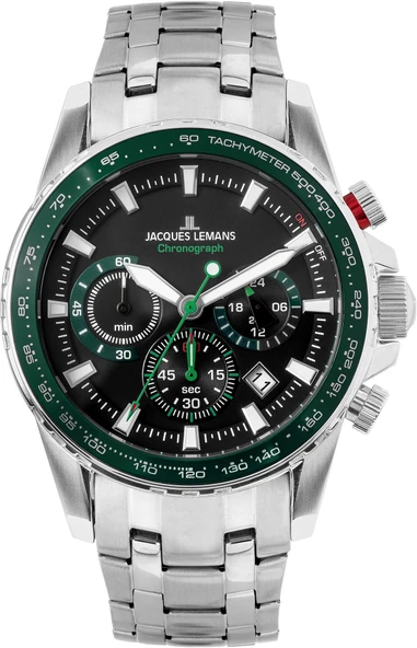 Jacques Lemans Liverpool JL.1-2099F Quartz Çelik Gri Siyah Kadran 10 ATM 42 mm Erkek Kol Saati ürün görseli 1