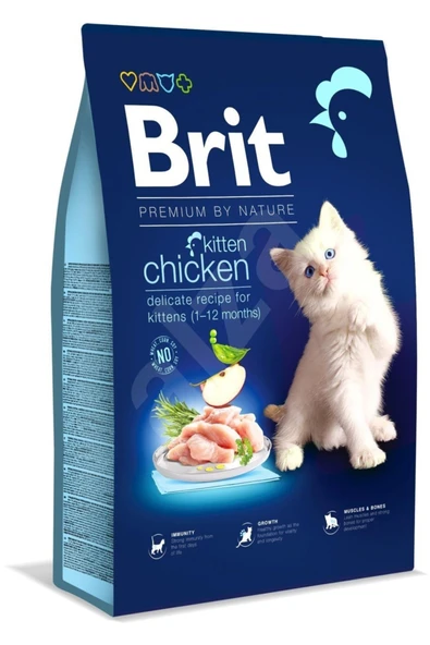 Brit Premium Kitten Tavuk ve Somonlu Yavru Kedi Maması 8 kg ürün görseli 1