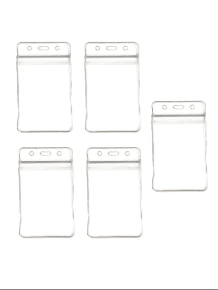 Pvc Yaka Kartlığı Yaka Kartı Kılıfı Kart Koruyucu 7x11 cm - 5 Adet ürün görseli 1