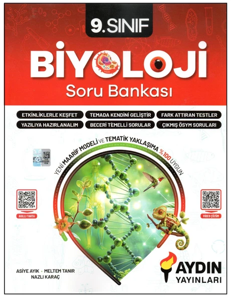 Aydın Yayınları 9. Sınıf Biyoloji Soru Bankası ürün görseli 1