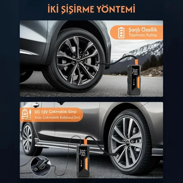 RİCO ŞARJZLI HAVA KOMPRESÖRÜ RC4076 - Resim 2