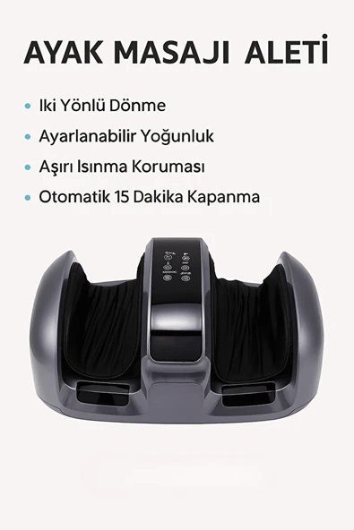 Ayak Masaj Aleti  Isıtmalı, Çift Yönlü, Hava Yastıklı, Otomatik Kapanma ürün görseli 1