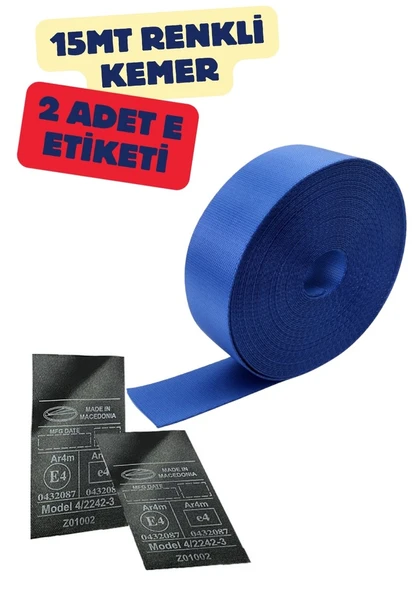 Mavi Renk Emniyet Kemeri 15mt. (Etiket Hediyeli) ürün görseli 1