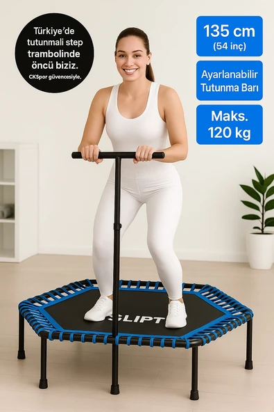 CKSpor Tutunmalı Trambolin 135 Cm ''(54 Inç) Tutunmalı Step Trambolin Egzerisiz Trambolini ürün görseli 1
