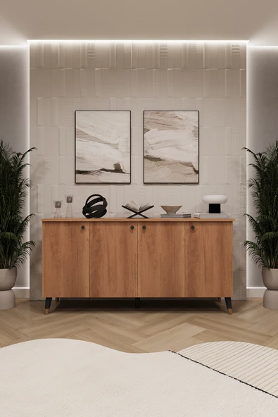 Lüks Konsol TV Ünitesi %100 MDF Salon ve Yemek Odası Ünitesi KNSL01  Petra ürün görseli 1