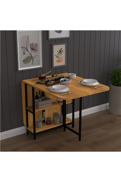 Lüks Katlanır Mutfak Yemek Masası %100 MDF Pratik Çalışma Masası KM31  PETRA ürün görseli 1