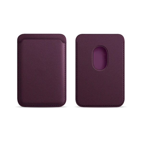 Sneezy İphone 14-14 Plus-14 Pro-14 Pro max Uyumlu Birinci Sınıf Magsafe Cüzdan Magsafe Deri Kartlık  Mor ürün görseli 1