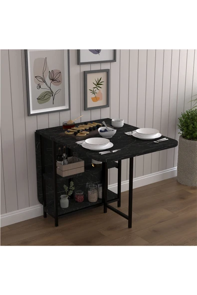Lüks Katlanır Mutfak Yemek Masası %100 MDF Pratik Çalışma Masası KM31  ROYAL MERMER ürün görseli 1