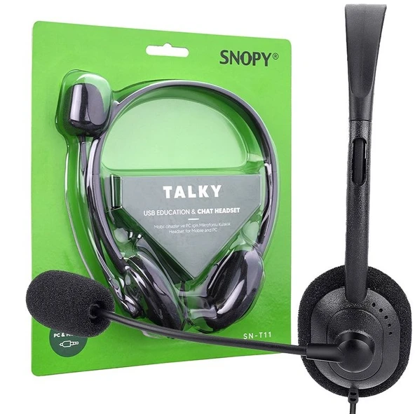 Snopy SN-T11 Onn.Go 3.5Mm Mikrofon Kontrollü Çağrı-Eğitim-Call Center Stereo Notebook-Pc Kulaklık ürün görseli 1