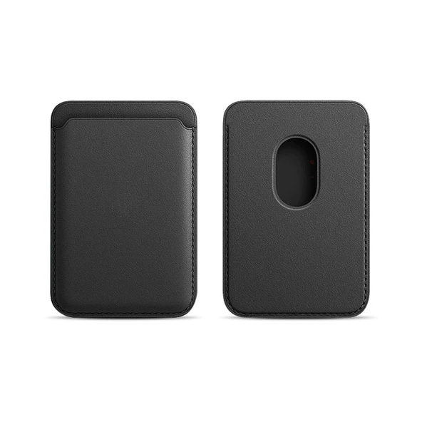 Sneezy İphone 15-15 Plus-15 Pro-15 Pro max Uyumlu Birinci Sınıf Magsafe Cüzdan Magsafe Deri Kartlık  Siyah ürün görseli 1
