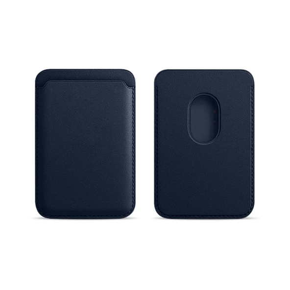 Sneezy İphone 13 Mini-13-13 Pro-13 Pro max Uyumlu Birinci Sınıf Magsafe Cüzdan Magsafe Deri Kartlık  Lacivert ürün görseli 1