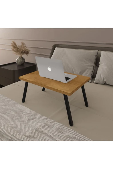 Modern Katlanır Laptop Yemek Çalışma Masası %100 MDF Çok Amaçlı Sehpa Masa LAPTOPMASA01  PETRA ürün görseli 1