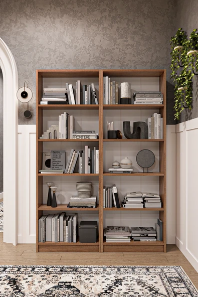 Modern 10 Raflı Ev Ofis Kütüphane Kitaplık %100 MDF Dekoratif Kitaplık K003  Petra ürün görseli 1