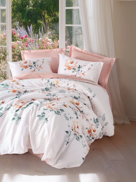 Cotton Box Verna Pudra Saten Nevresim Takımı Çift Kişilik ürün görseli 1