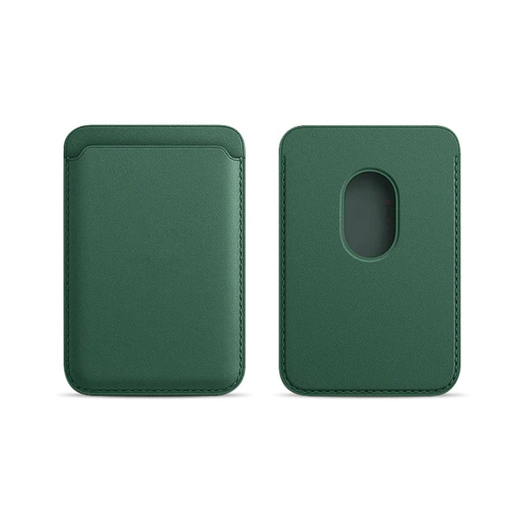 Sneezy İphone 15-15 Plus-15 Pro-15 Pro max Uyumlu Birinci Sınıf Magsafe Cüzdan Magsafe Deri Kartlık  Haki ürün görseli 1
