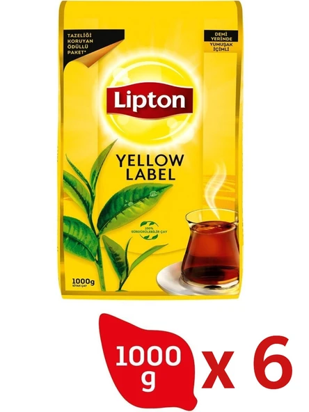 Lipton Yellow Label Dökme Siyah Çay 1000 gr x 6 Adet ürün görseli 1