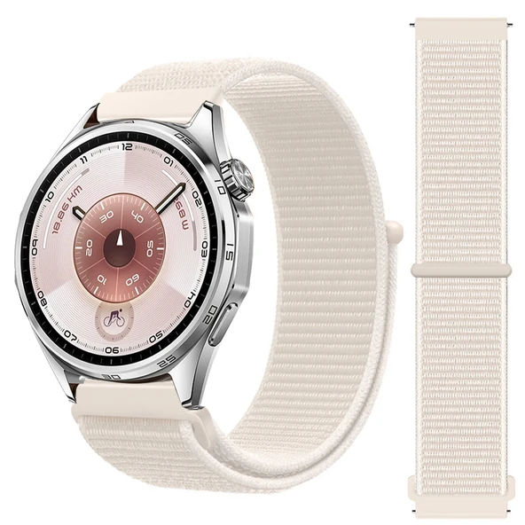 Huawei Watch GT6 46mm İle Uyumlu Ayarlanabilir Cırt Cırtlı Yumuşak Spor Kumaş Örgü Kordon  Starlight ürün görseli 1
