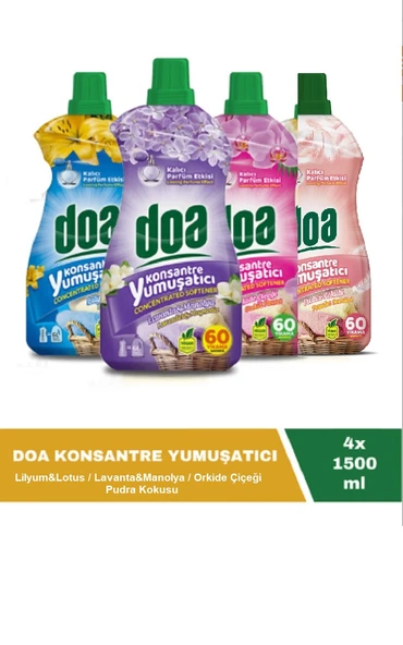 Doa Konsantre Yumuşatıcı Seti 4 X 1500 Ml 240 Yıkama ürün görseli 1