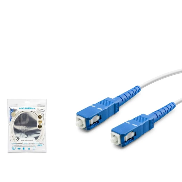 Hadron HDX5572 1.5mt SC-UPC Fiber Optik Patch Veri Kablosu - Beyaz ürün görseli 1