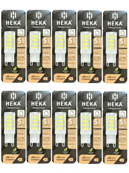 (10 Adet) Heka 5W (37W) 6500K (Beyaz Işık) G9 Duylu Dim Edilebilir Led Kapsül Ampul ürün görseli 1