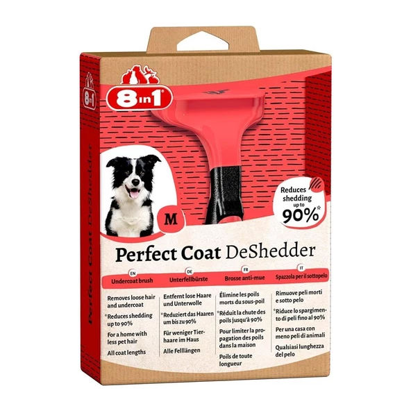 8in1 Perfect Coat Deshedder Furminator Orta Irk Köpek Tarağı Medium ürün görseli 1