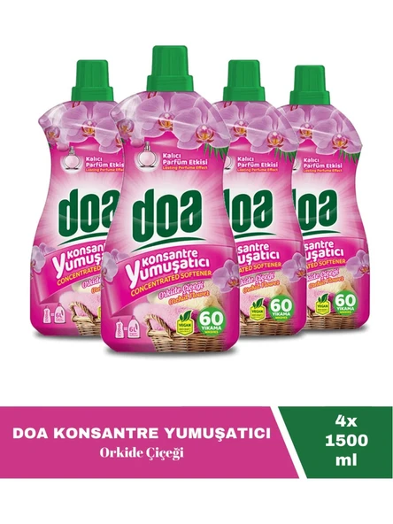 Doa Konsantre Çamaşır Yumuşatıcı Orkide 60 Yıkama 1500 Ml x 4 Adet ürün görseli 1