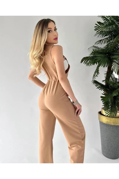 Beli Bağcıklı Salopet Tulum - Resim 2