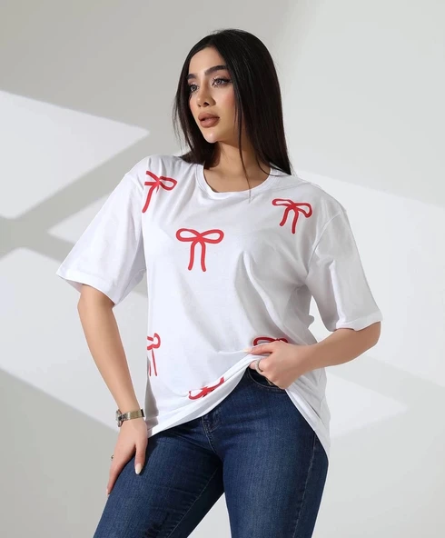 Kurdele baskılı tişört ürün görseli 1
