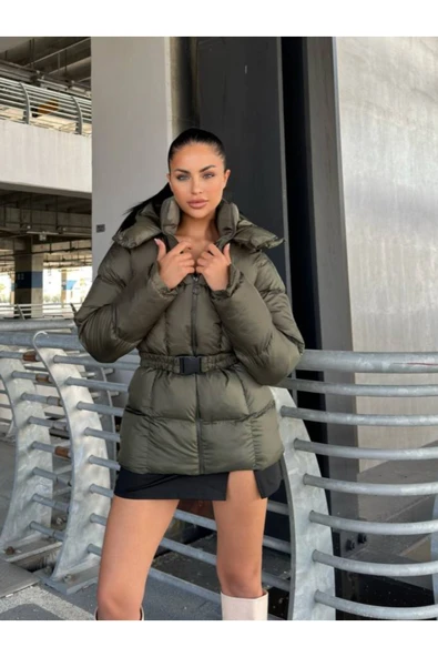 Waterproof Fabric İthal Kumaş Kapüşonlu Şişme Mont Su Geçirmez Kamşonlu Mont Rüzgar Geçirmez ürün görseli 1
